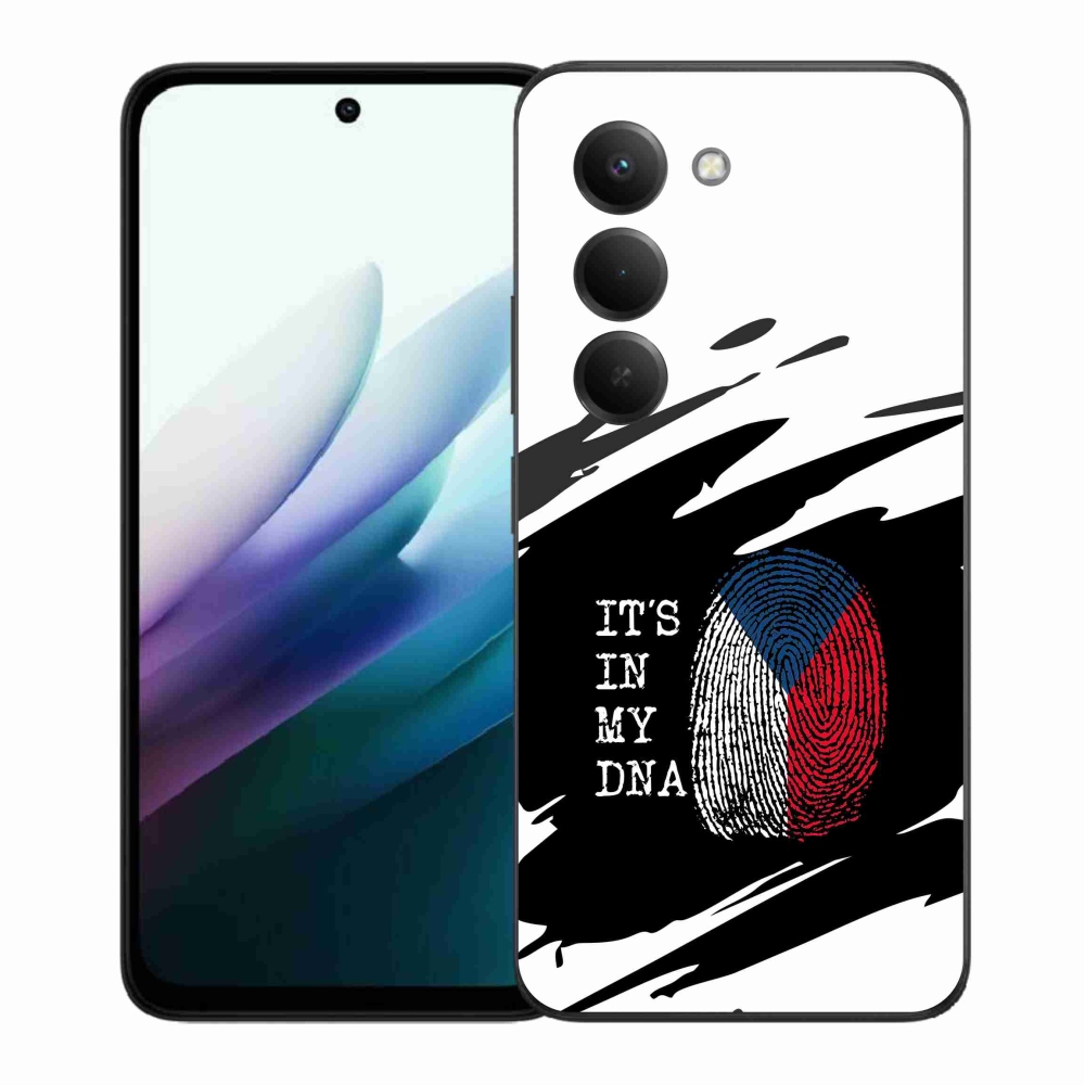 Gél borító mmCase a Xiaomi Redmi 15 4G/5G (171mm) - zászló ujjlenyomat fekete és fehér háttérrel