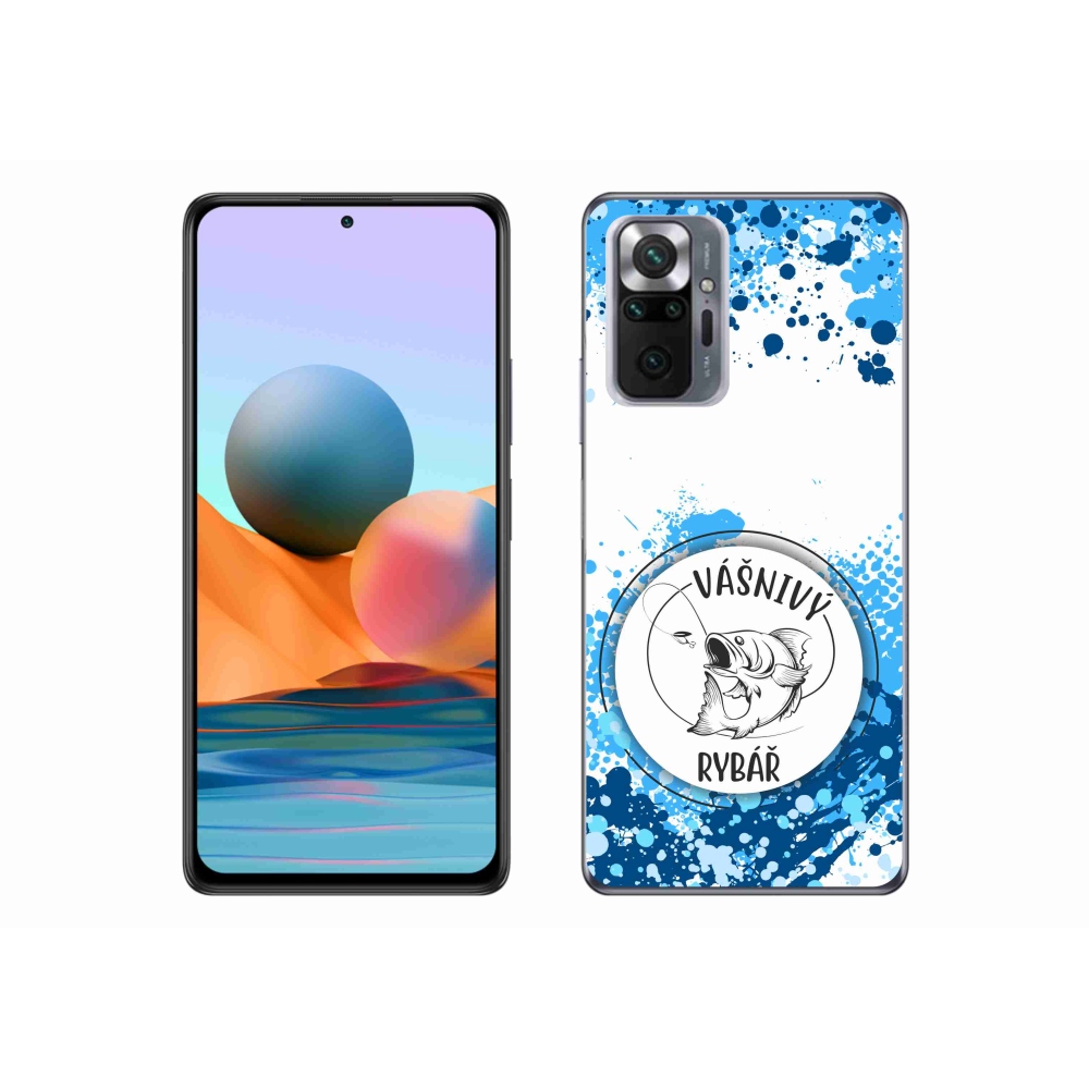 Gél borító mmCase a Xiaomi Redmi Note 10 Pro számára - szenvedélyes halász fehér háttérrel