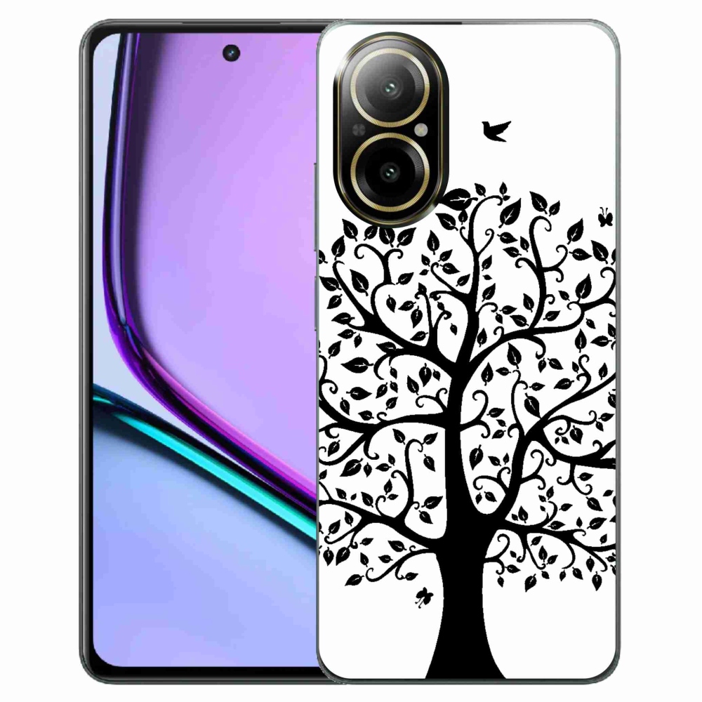 Zselés borítás mmCase a Realme C67 készülékhez - fekete-fehér fa