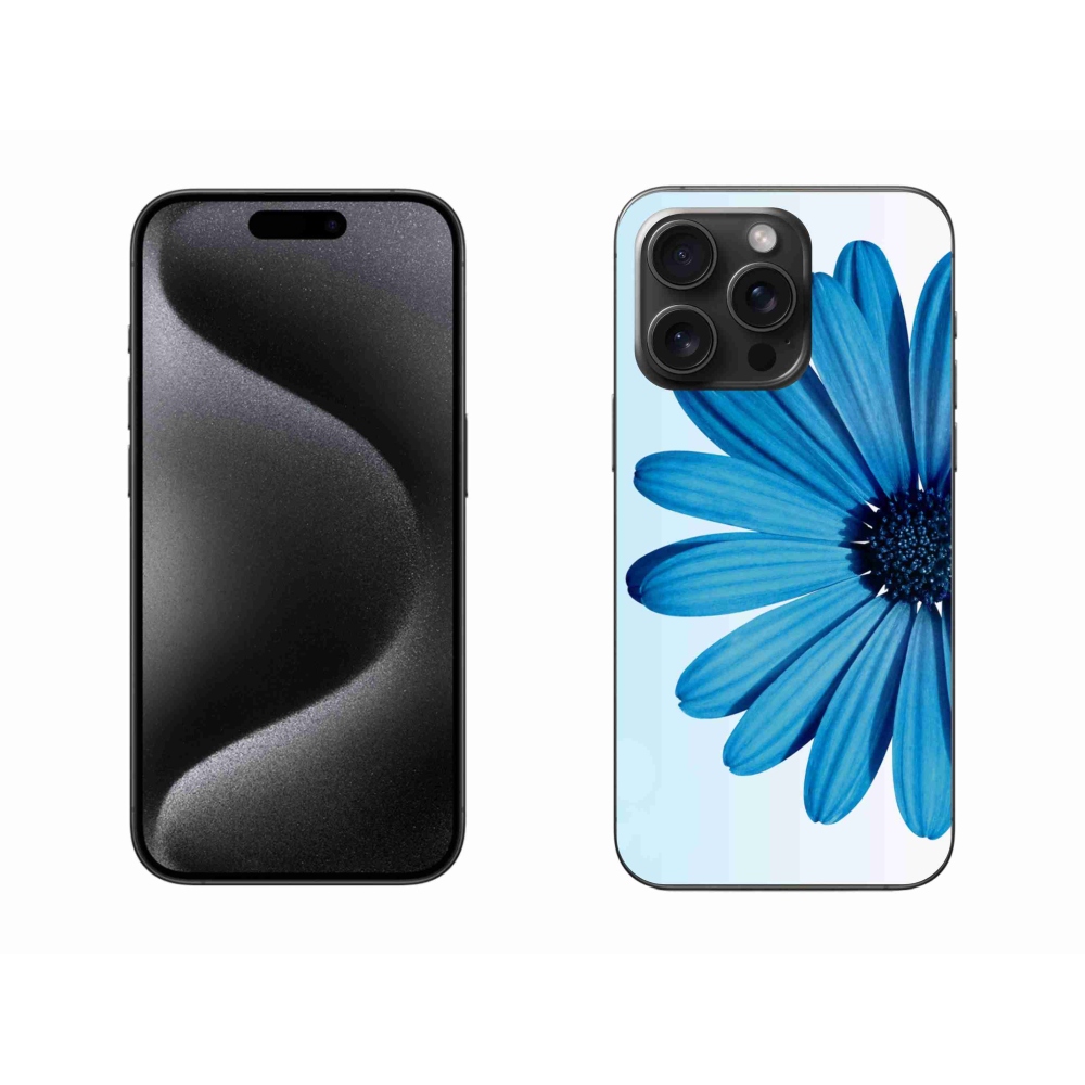 Gél tok mmCase iPhone 15 Pro Max készülékhez - kék százszorszép