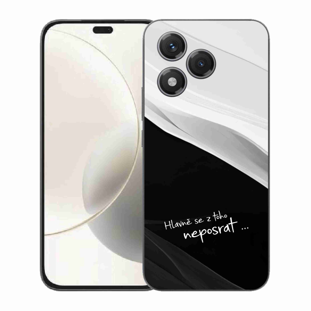 Gél borító mmCase a Honor 400 Lite-hoz - vicces szöveg 13 fekete és fehér háttérrel