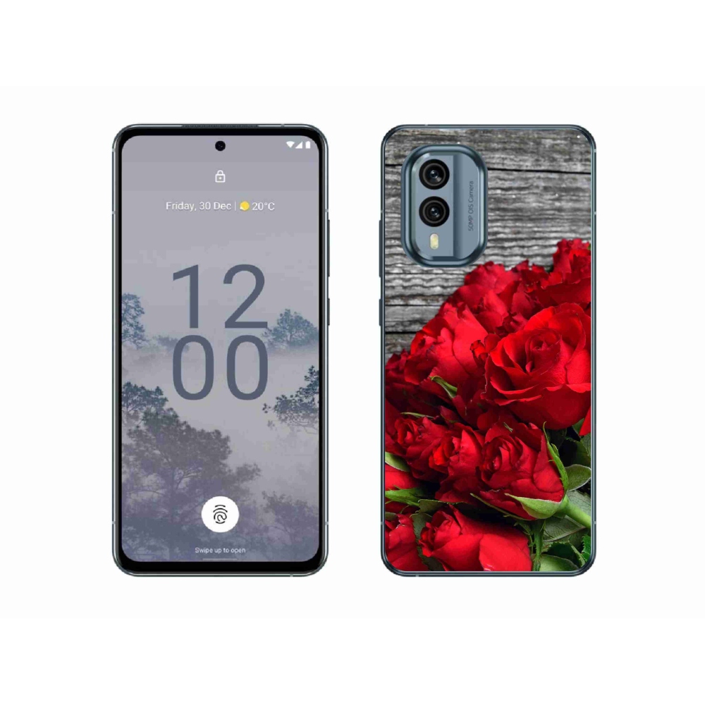 Zselés borítás mmCase a Nokia X30 5G készülékhez - piros rózsa
