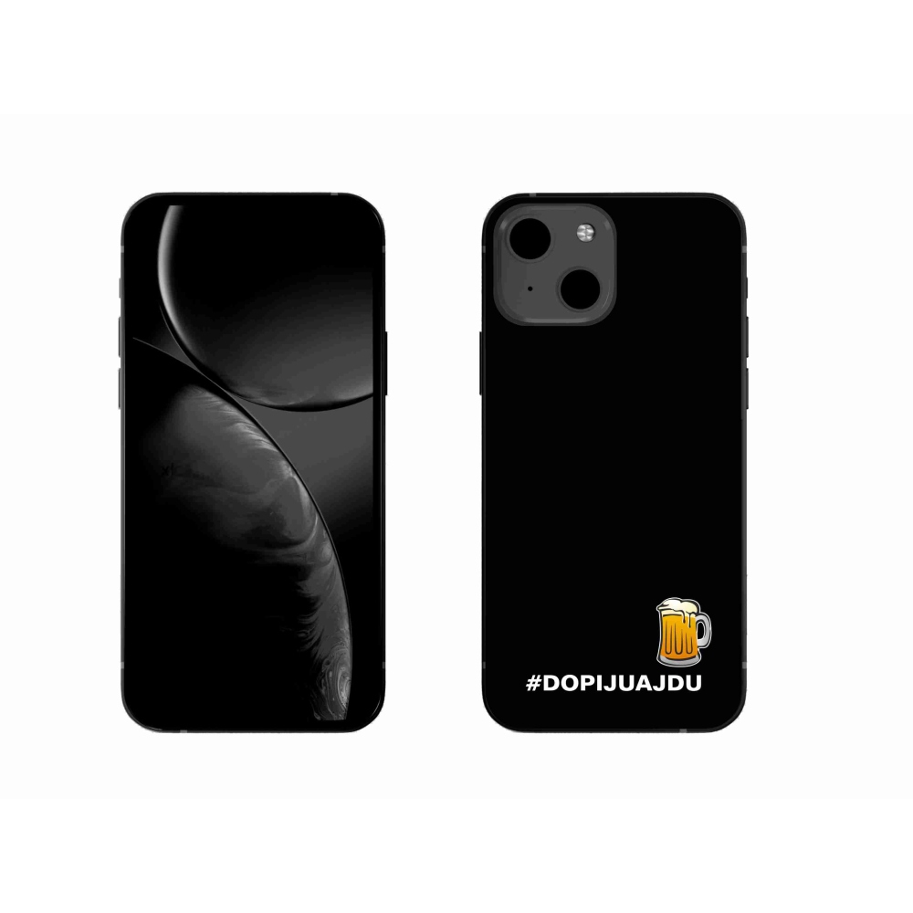 Gél borítás mmCase iPhone 13 6.1 - sör motívum 1 fekete háttérrel