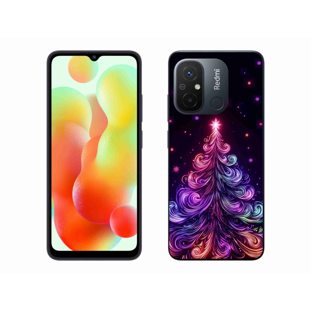 Gél borítás mmCase a Xiaomi Redmi 12C-hez - neon karácsonyfa 1