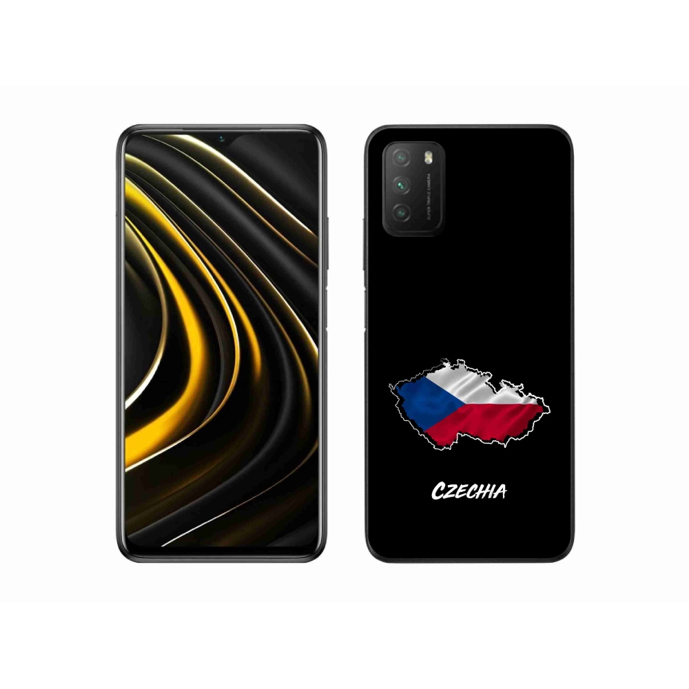 Gél borítás mmCase a Xiaomi Poco M3-hoz - Csehország fekete háttérrel