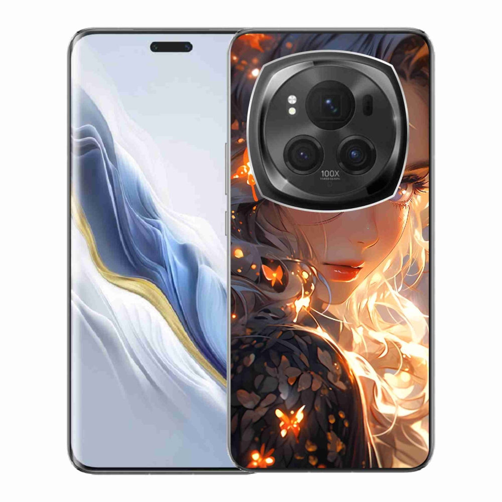 Gél borító mmCase a Honor Magic 6 Pro 5G készülékhez - lány és pillangók
