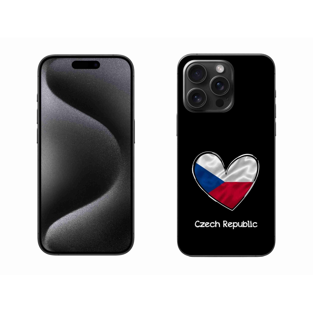 Gél borítás mmCase iPhone 15 Pro Max készülékhez - Szív zászló fekete háttérrel