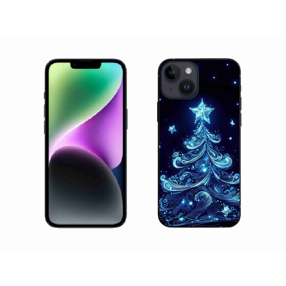 Gél borítás mmCase iPhone 14 készülékhez - neon karácsonyfa 4