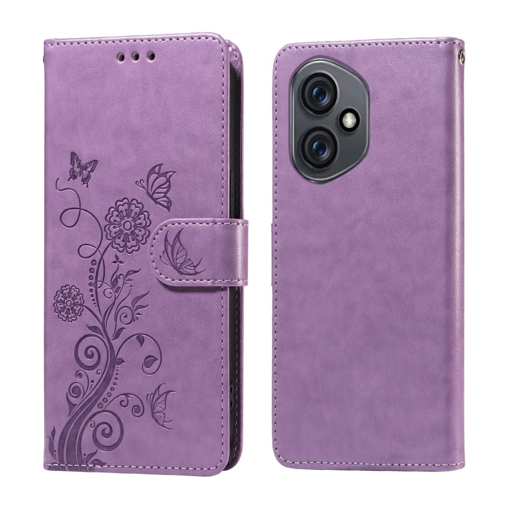 Virágos könyvtáska Honor 400-hoz - lila
