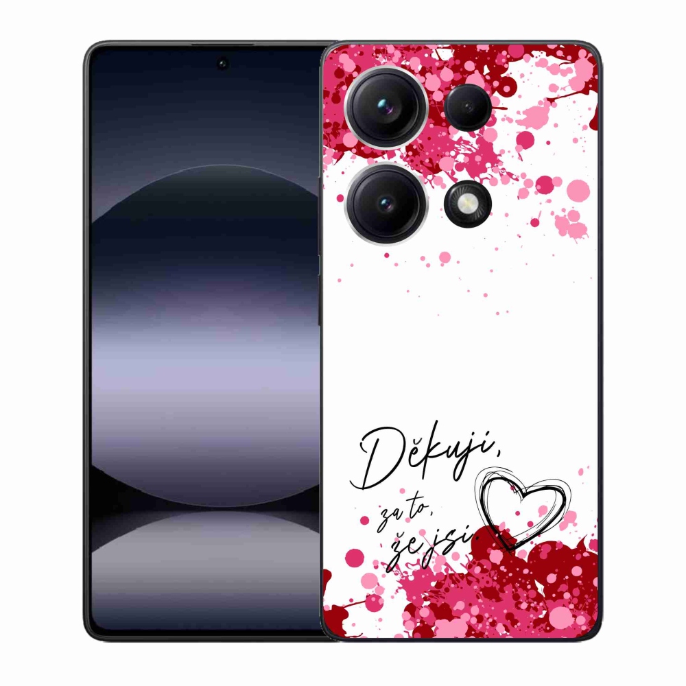 Gél borító mmCase a Xiaomi Redmi Note 14S-hez - love text 2 fehér háttérrel