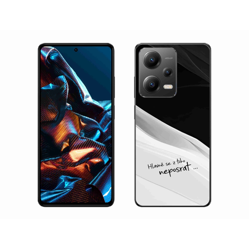 Gél borító mmCase a Xiaomi Redmi Note 12 Pro 5G-hez - vicces szöveg 13 fehér és fekete háttérrel
