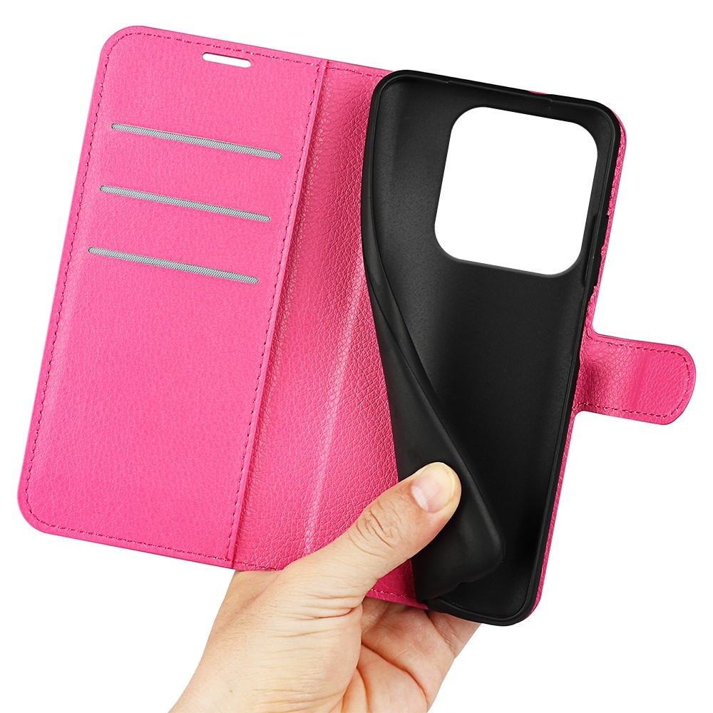 Litchi könyv tok Xiaomi Redmi Note 14 5G - rózsa