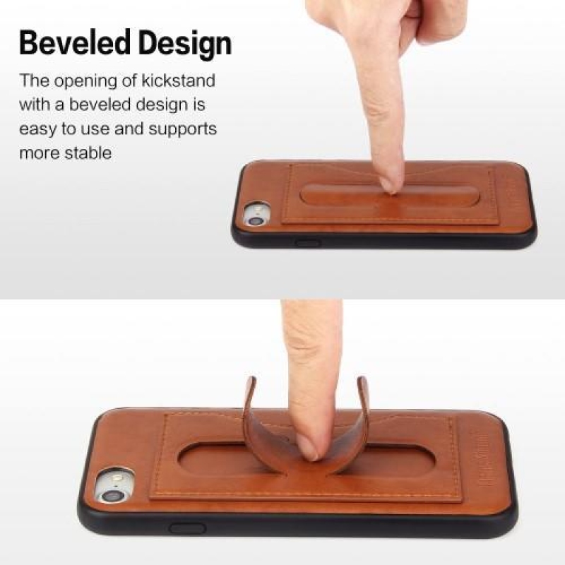 Shanny zselés tok PU bőr hátlappal iPhone 7 és iPhone 8 készülékhez - fekete