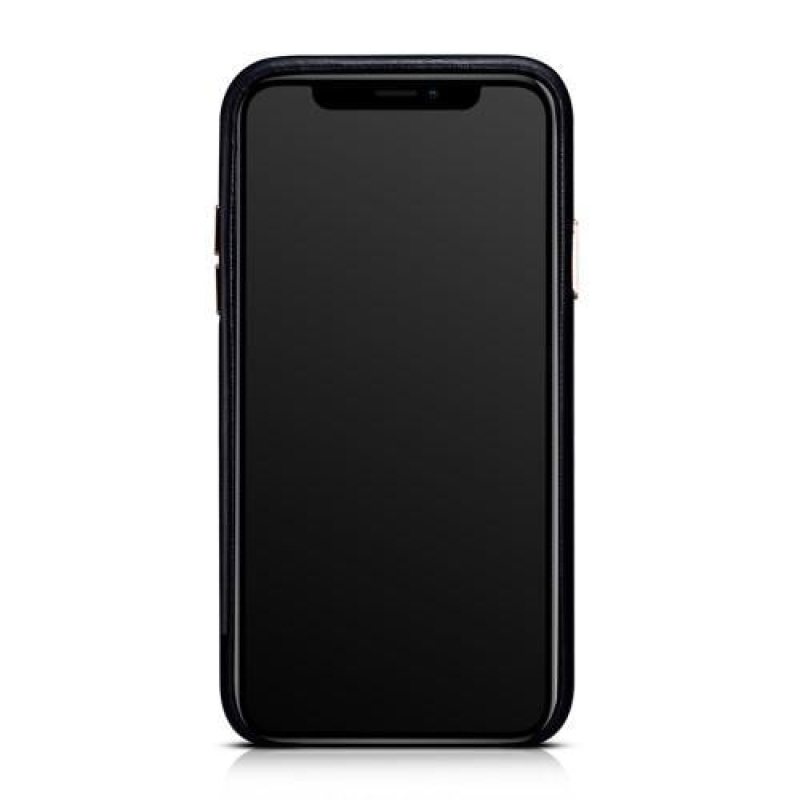 Valódi bőrrel borított műanyag tok iPhone X készülékhez - sötétkék