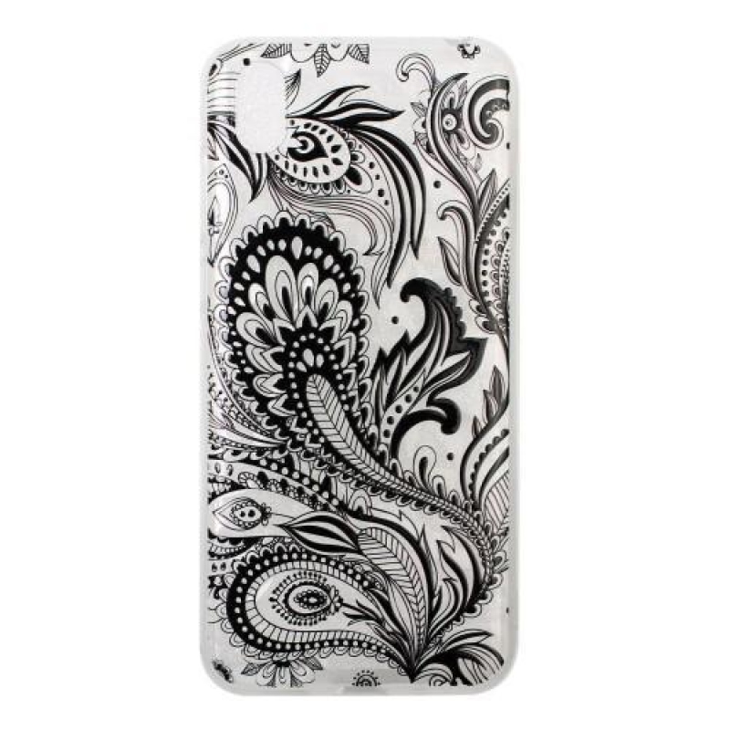 Zselés héjborítás Huawei Y5 (2019) - fekete virág