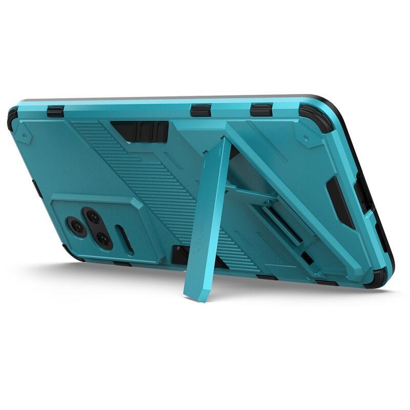 Héjálló hibrid borítás csuklós állvánnyal a Xiaomi Poco F4 5G-hez - világoskék színben