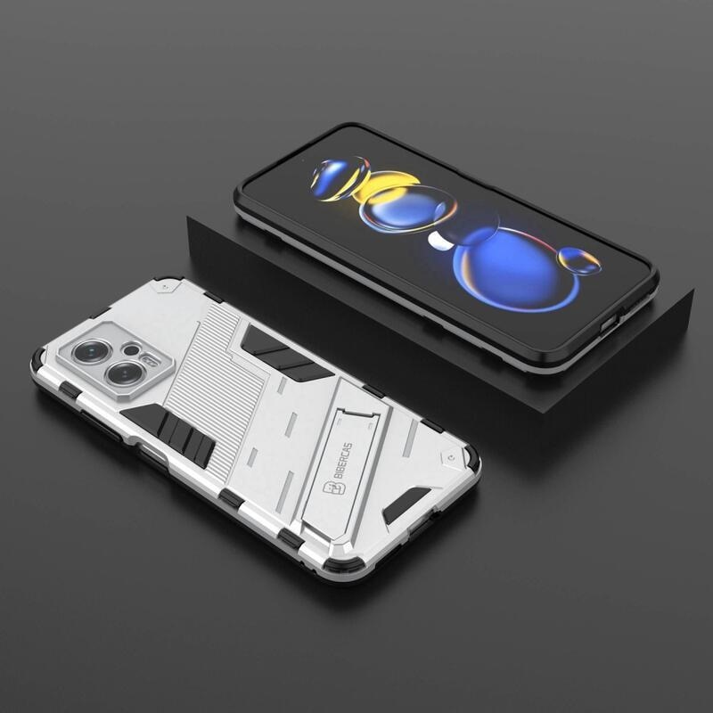 Héjálló hibrid borítás csuklós állvánnyal a Xiaomi Poco X4 GT 5G-hez - fehér