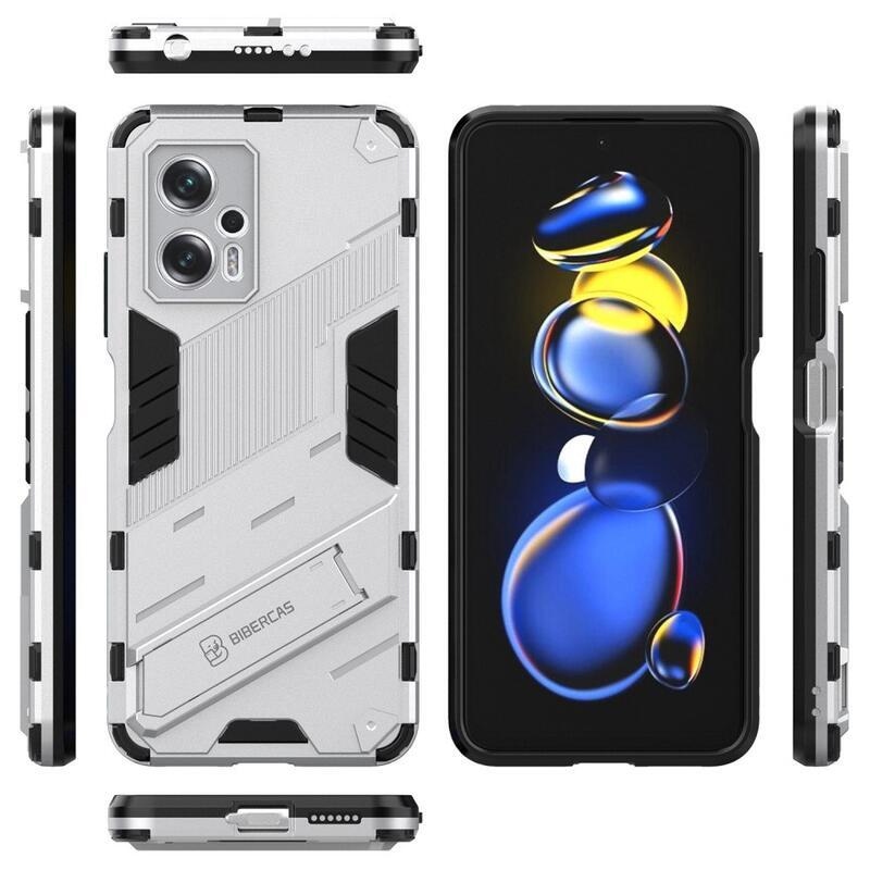 Héjálló hibrid borítás csuklós állvánnyal a Xiaomi Poco X4 GT 5G-hez - fehér