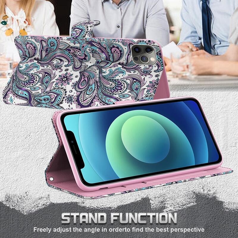 Nyomtatott pénztárca tok Xiaomi Redmi Note 10 4G/Redmi Note 10S/Poco M5s - kasmír minta