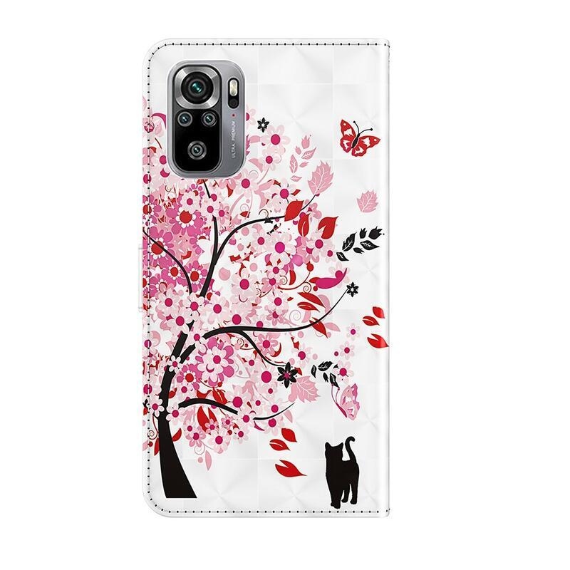 Nyomtatás pénztárca tok Xiaomi Redmi Note 10 4G/Redmi Note 10S/Poco M5s - virágzó fa