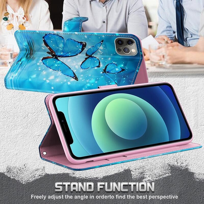 Nyomtatott pénztárca tok Xiaomi Redmi Note 10 5G/Poco M3 Pro 4G/5G - kék pillangókhoz