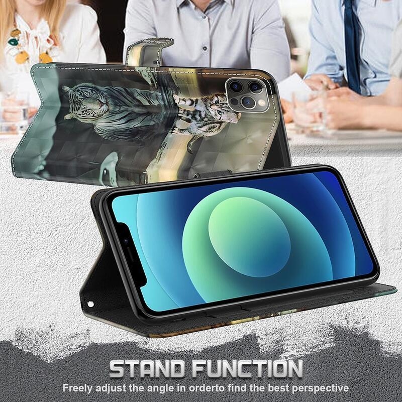 Nyomtatott pénztárca tok Xiaomi Redmi Note 10 Pro - macska és tigris tükörkép