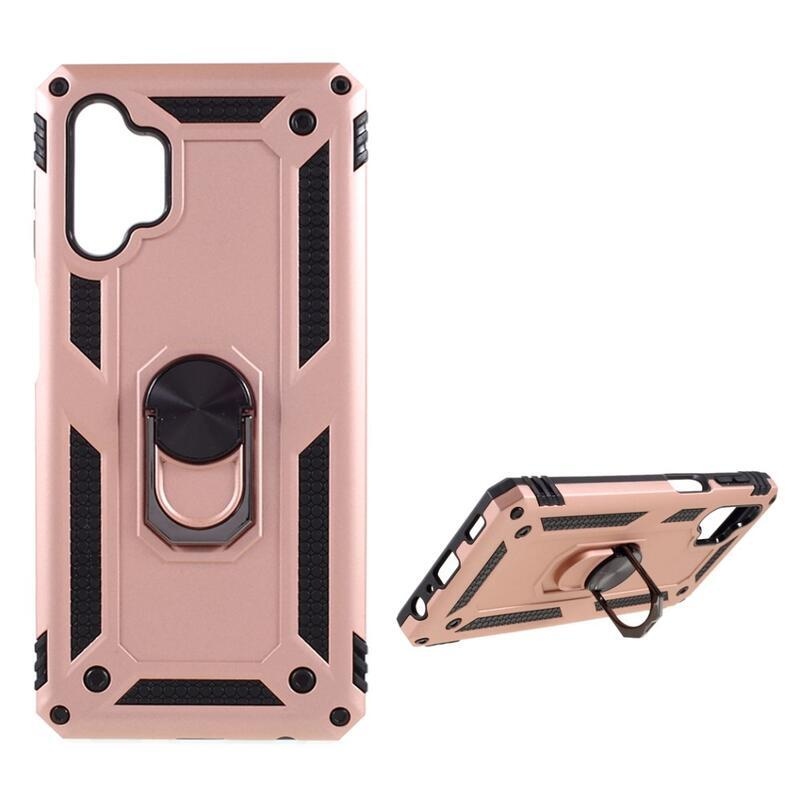 Shelly tartós hibrid borító ujjbeggyel Samsung Galaxy A32 5G - rózsaarany