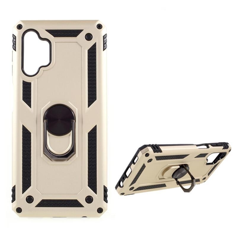 Shelly tartós hibrid borító ujjbeggyel Samsung Galaxy A32 5G - arany színű