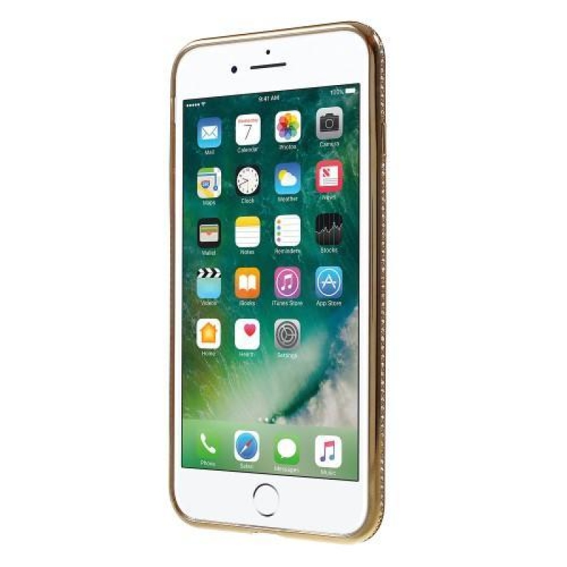 Shen díszített zselés tok iPhone 8 Plus és iPhone 7 Plus készülékhez - arany páva