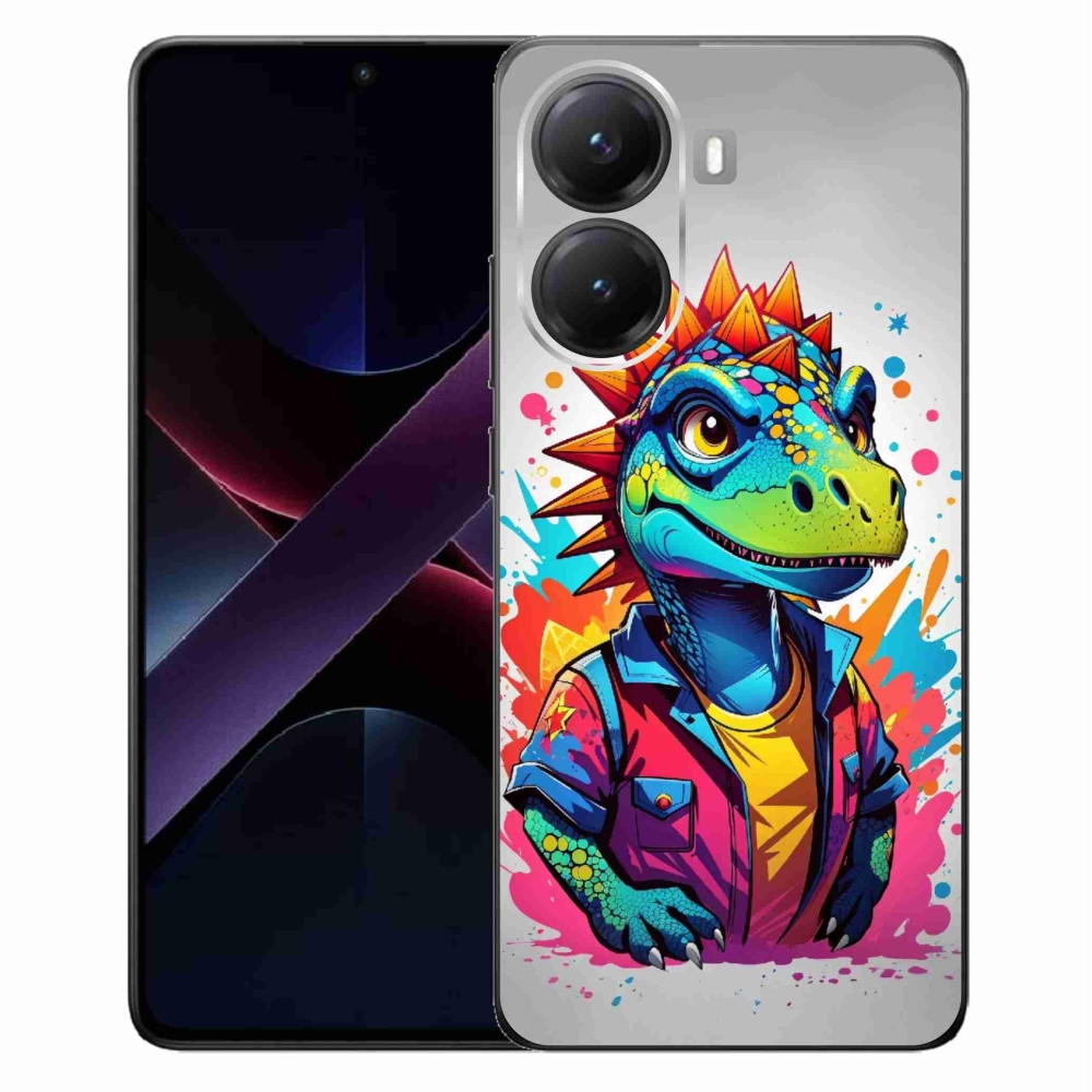 Gél borítás mmCase a Xiaomi Poco X7 Pro 5G számára - színes dinoszaurusz