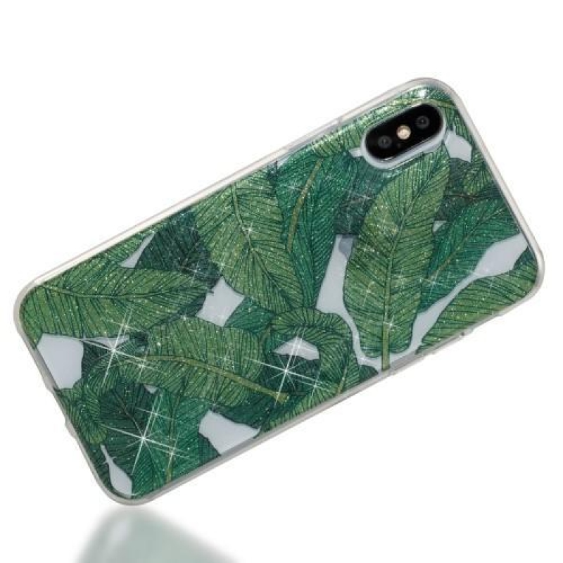 Shine zselés tok iPhone X készülékhez - levelek