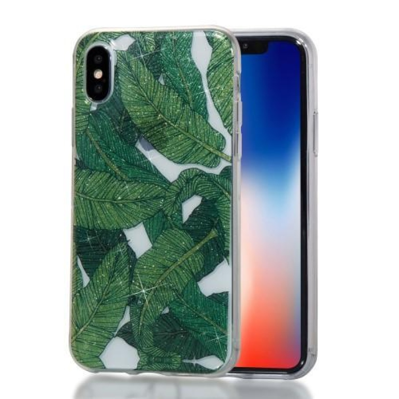 Shine zselés tok iPhone X készülékhez - levelek