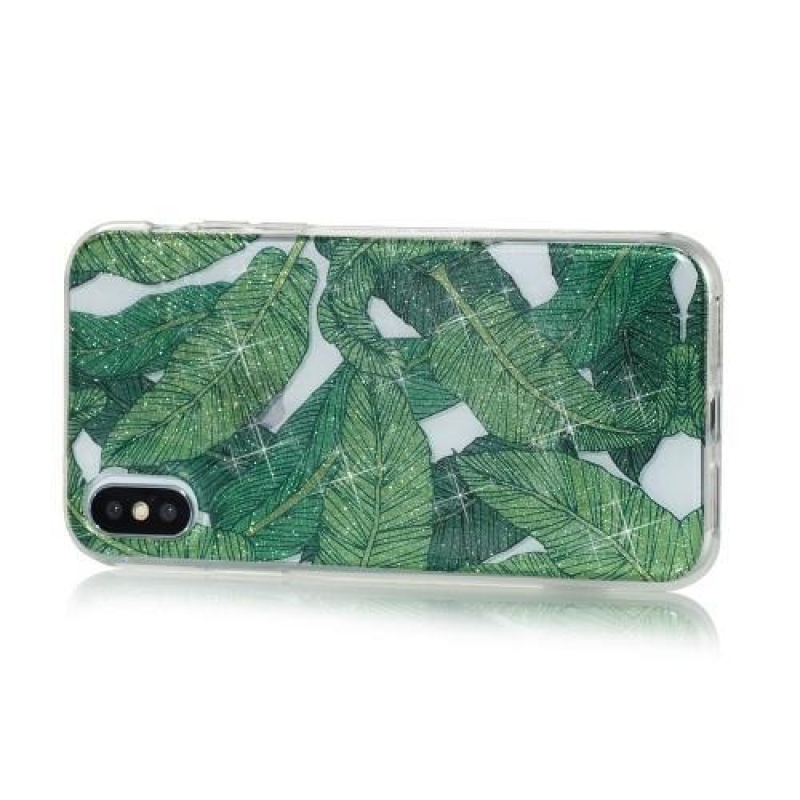 Shine zselés tok iPhone X készülékhez - levelek