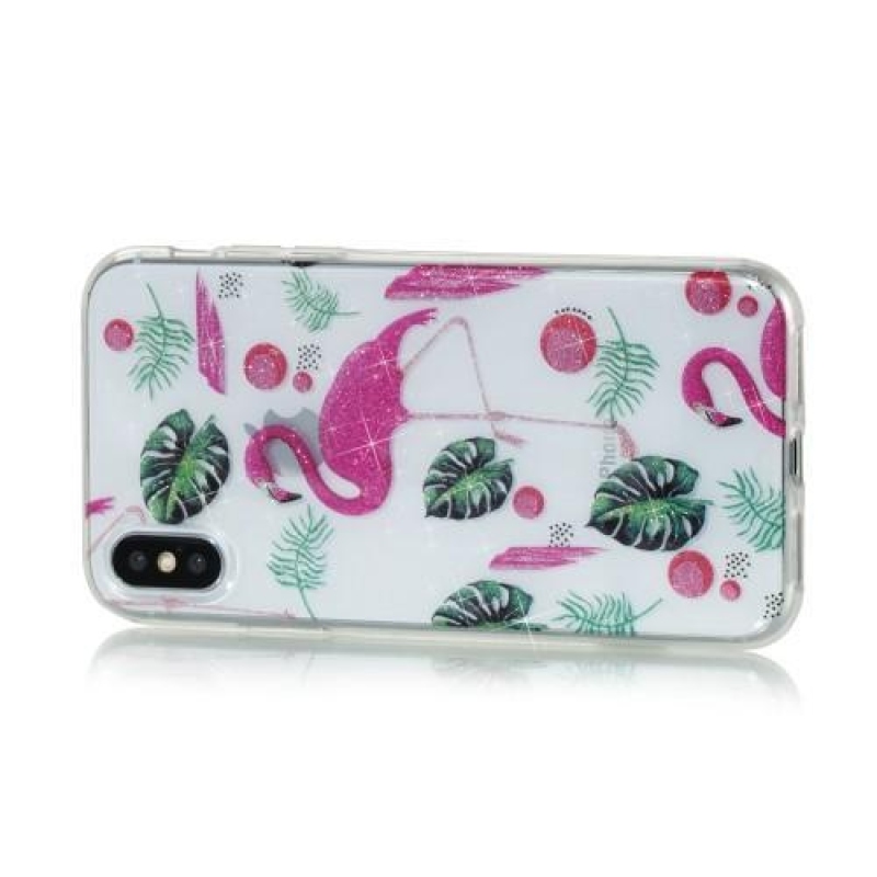 Shine zselés tok iPhone X készülékhez - flamingó