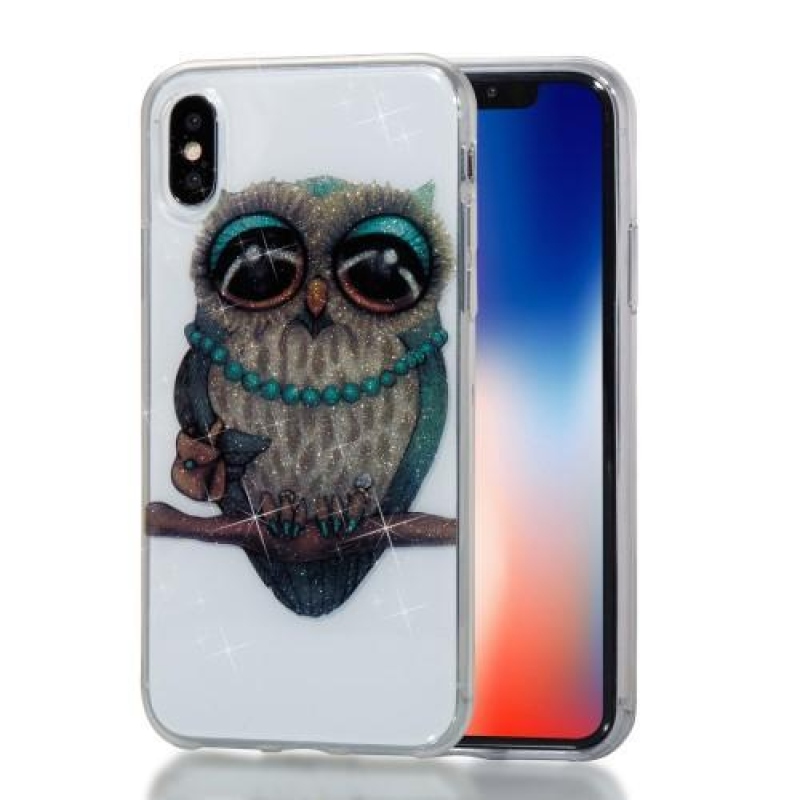 Shine zselés tok iPhone X készülékhez - bagoly