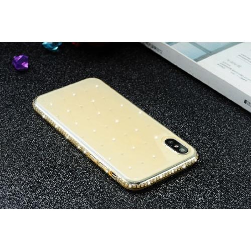 Shine zselés tok díszítéssel iPhone X készülékhez - sárga