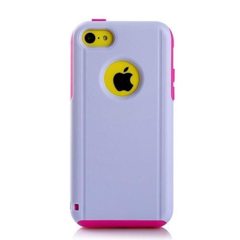 Sokkoló hibrid tartós tok iPhone 5C készülékhez - rózsaszín/szürke