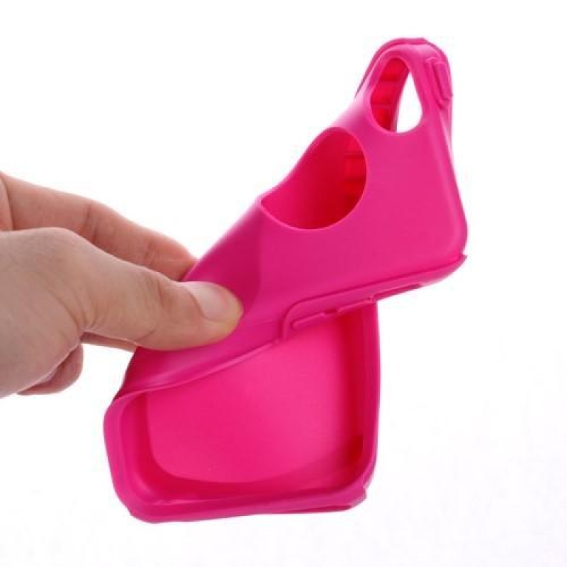 Sokkoló hibrid tartós tok iPhone 5C készülékhez - rózsaszín/szürke