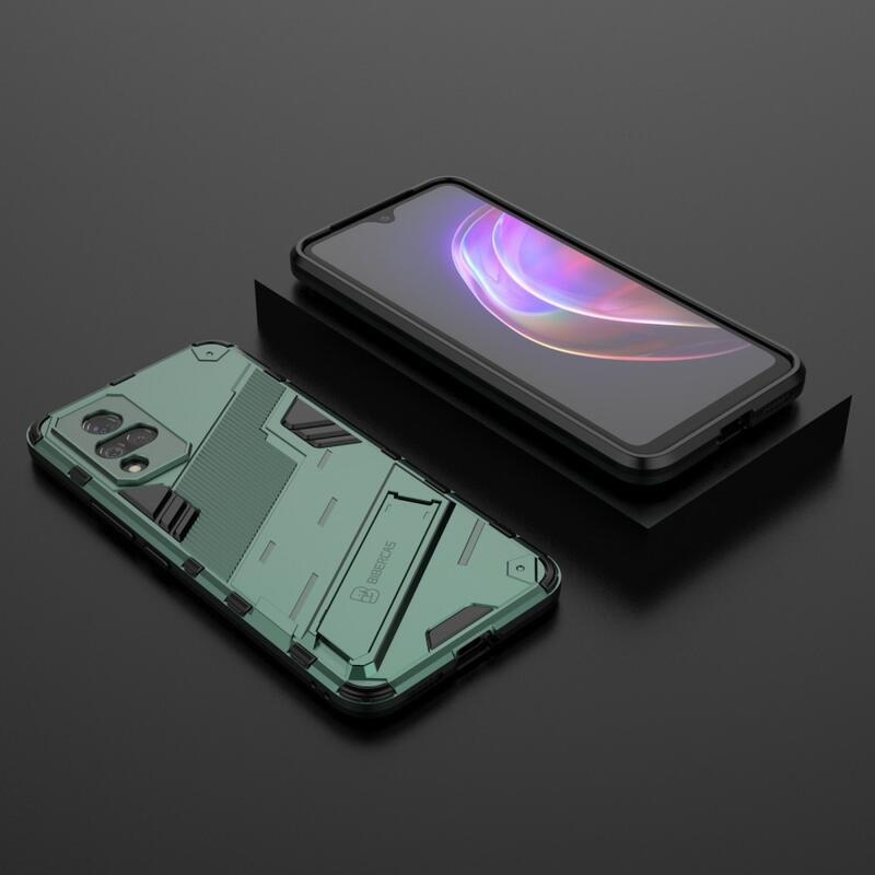 Ütésálló hibrid borítás Vivo V21 4G/5G készülékhez - zöld