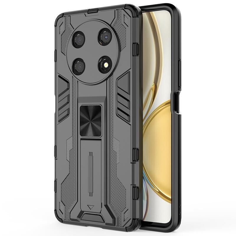 Ütésálló hibrid borító flip állvánnyal a Honor Magic 4 Lite 5G-hez - fekete