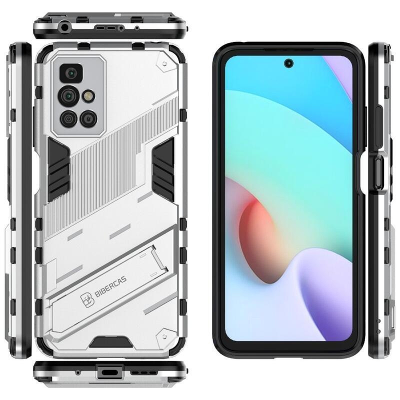 Ütésálló hibrid borító csuklós állvánnyal Xiaomi Redmi 10/Redmi 10 (2022) - fehér