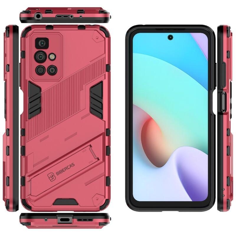 Ütésálló hibrid borító csuklós állvánnyal Xiaomi Redmi 10/Redmi 10 (2022) - rózsaszínű