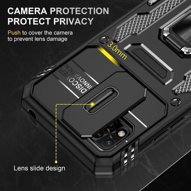 Sokkoló visszahúzható hibrid borítás Xiaomi Redmi 10A-hoz - fekete