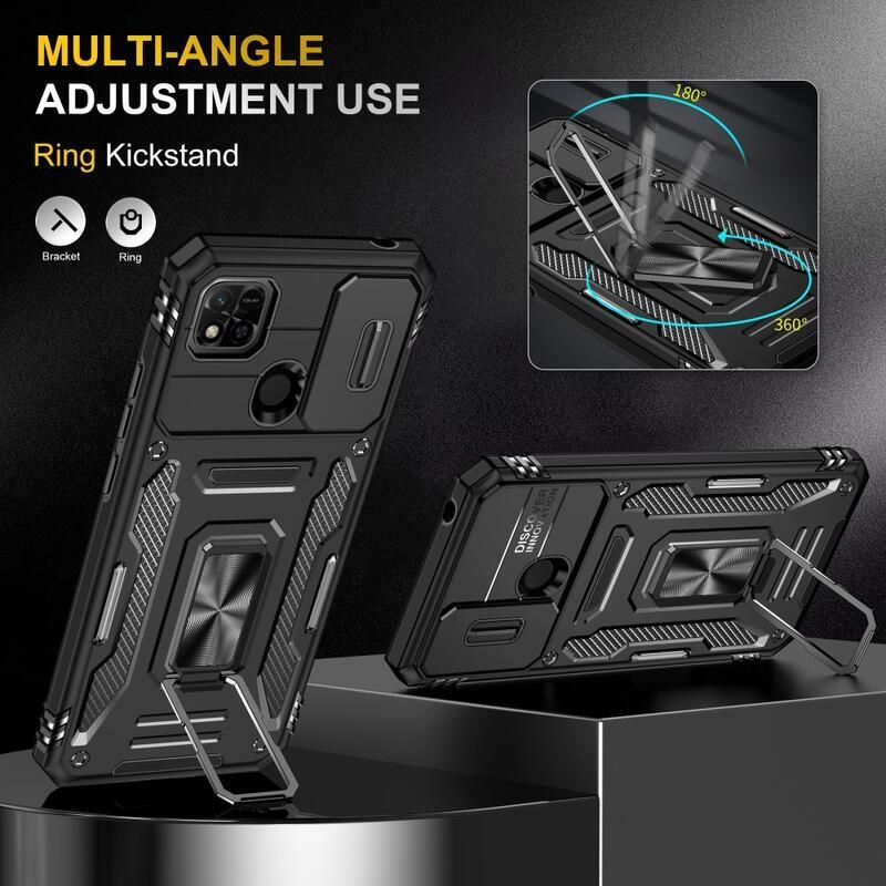 Sokkoló visszahúzható hibrid borítás Xiaomi Redmi 10A-hoz - fekete