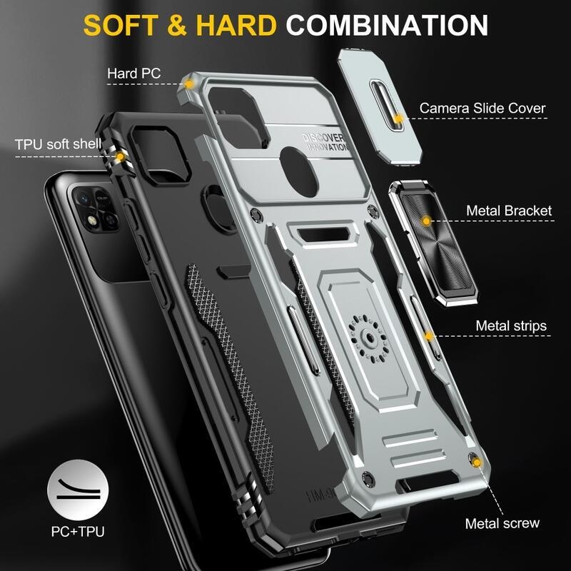 Sokkoló visszahúzható hibrid borítás Xiaomi Redmi 10A - szürke