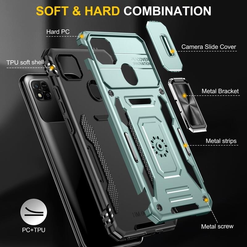 Sokkoló visszahúzható hibrid borítás Xiaomi Redmi 10A - zöld