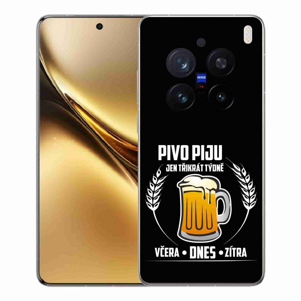 Gél borítás mmCase a Vivo X200 Pro 5G készülékhez - sör motívum fekete háttérrel