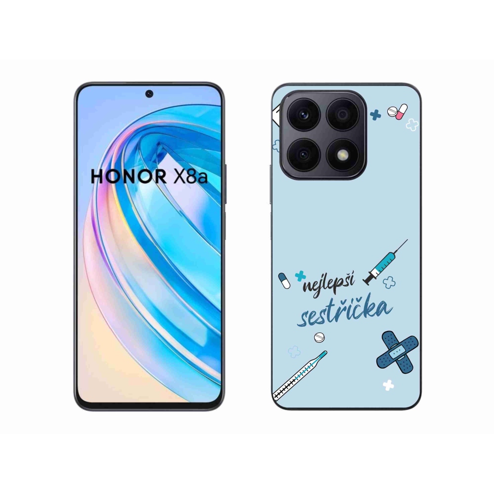 Gél borító mmCase a Honor X8a - legjobb kishúg kék háttérrel