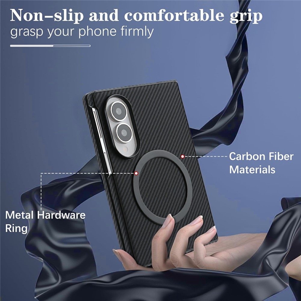MagSafe-kompatibilis, műbőr borítású tok a Samsung Galaxy Z Fold8 5G-hez – fekete