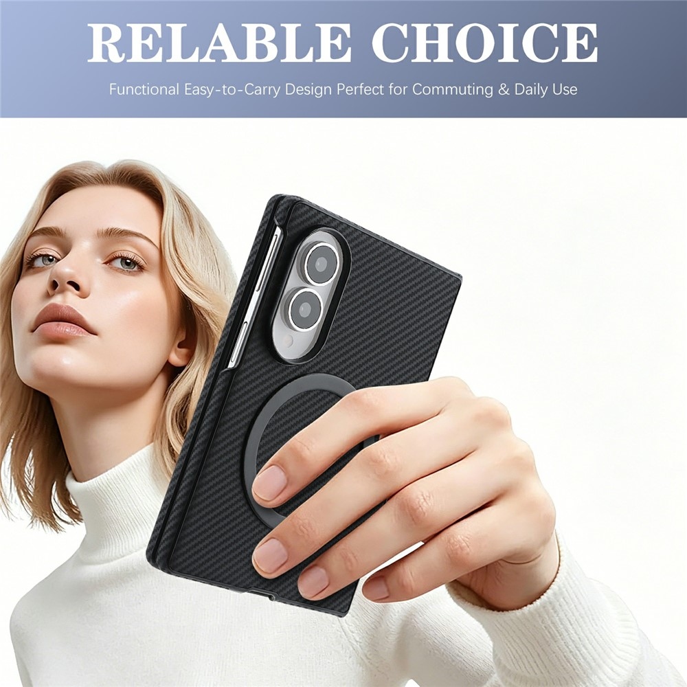 MagSafe-kompatibilis, műbőr borítású tok a Samsung Galaxy Z Fold8 5G-hez – fekete